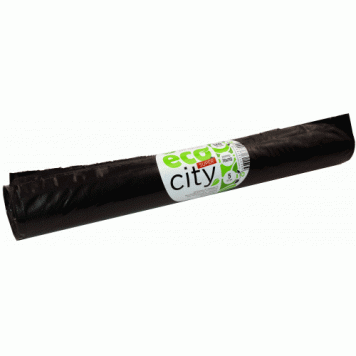 Пакет мусорный 120 л, 5шт,110см х 70см SUPER 80мкм черное втор для строит(30 рул), рул